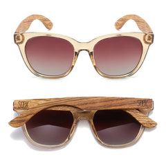 Soek Sunglasses Women’s Lila Grace Champagne | Brown Gradients Lens | Walnut Arms