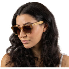 Soek Sunglasses Women’s Lila Grace Champagne | Brown Gradients Lens | Walnut Arms