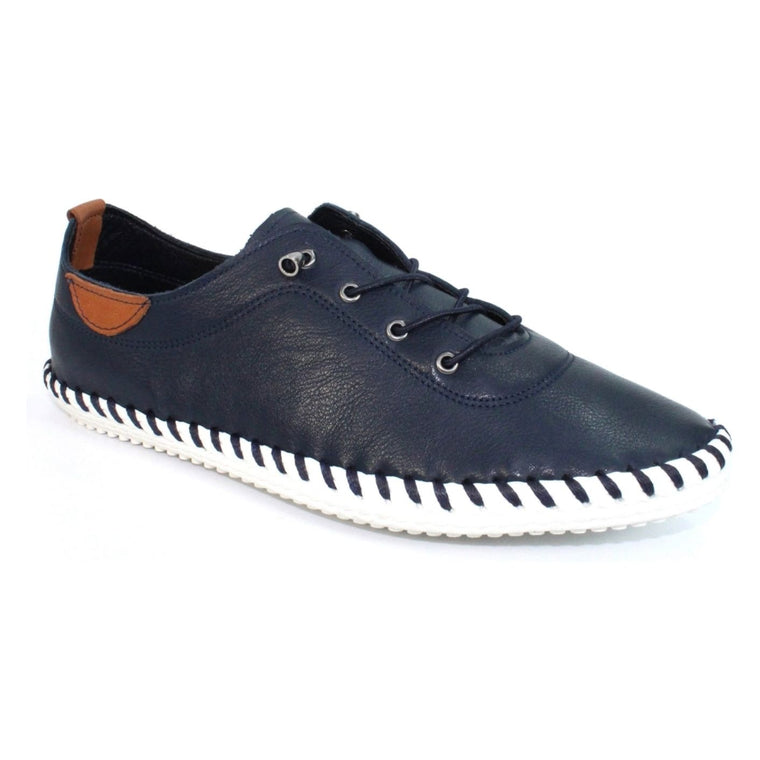 Trainers  Women’s St Ives Leather Plimsoll | Navy FLE030 BL