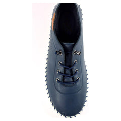 Lunar Women’s St Ives Leather Plimsoll | Navy FLE030 BL