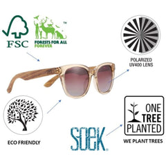 Soek Sunglasses Women’s Zahra Nude | Brown Gradient Lens | Maple Arms