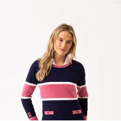Marble Women's Sweater Navy/Pink | 7996 103