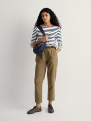 Seasalt Women's Lincolnshire Sailor Top Regular in Breton Dark Voyage. A long sleeve, striped top with a round neckline.