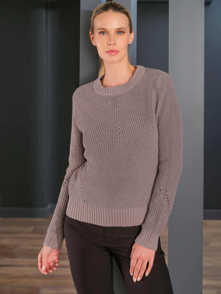 Dolcezza Women’s Knit Pullover Taupe - 76312