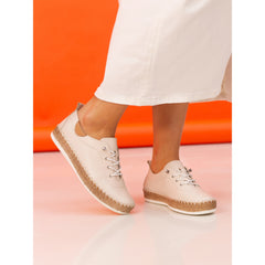 Lunar Women's Leather Plimsole Evie | Cream