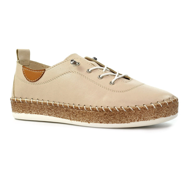 Lunar Women's Leather Plimsole Evie | Cream