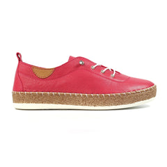 Lunar Womens Leather Plimsole Evie | Raspberry
