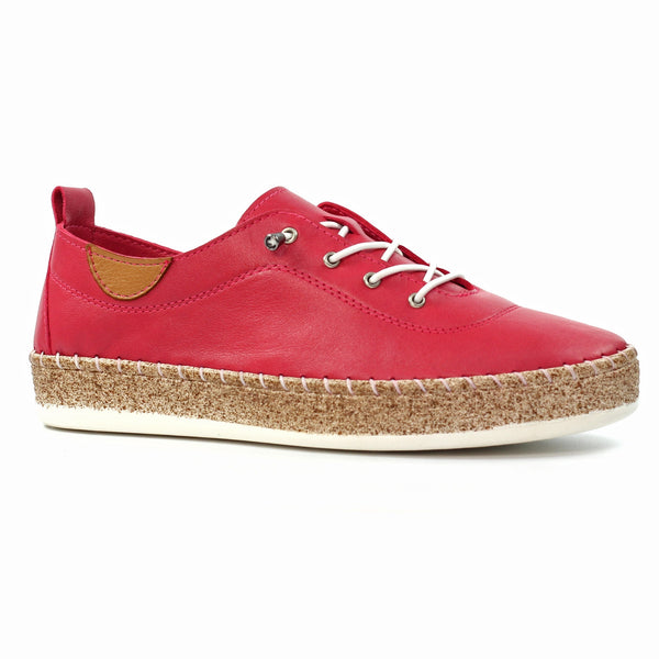 Lunar Womens Leather Plimsole Evie | Raspberry