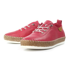 Lunar Womens Leather Plimsole Evie | Raspberry