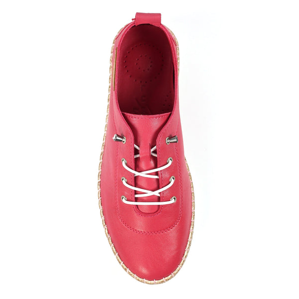 Lunar Womens Leather Plimsole Evie | Raspberry