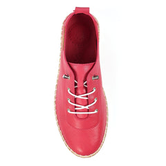 Lunar Womens Leather Plimsole Evie | Raspberry