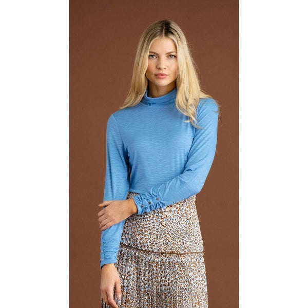 Marble Women's Roll Neck Top Powder Blue | 6400 213