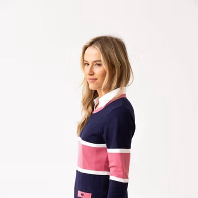 Marble Women's Sweater Navy/Pink | 7996 103