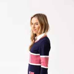Marble Women's Sweater Navy/Pink | 7996 103