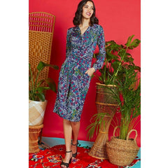 Onjenu Women’s Sara Dress AW22 | Mia Blue/purple mix print