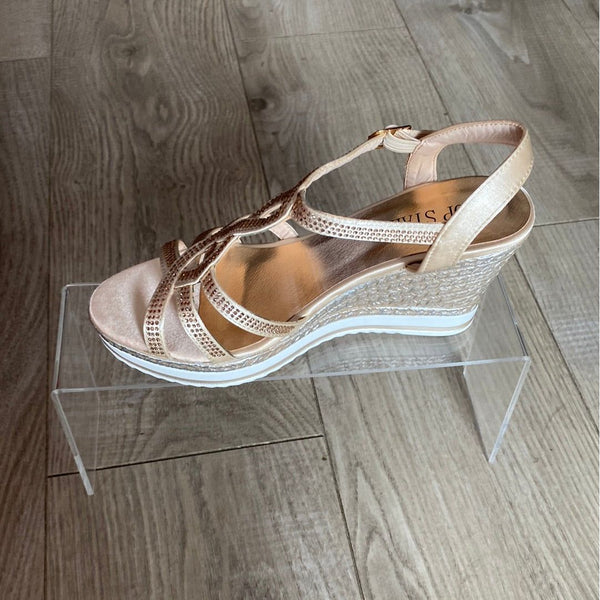 Shoes Women’s Sandal Wedges | Champagne A8919