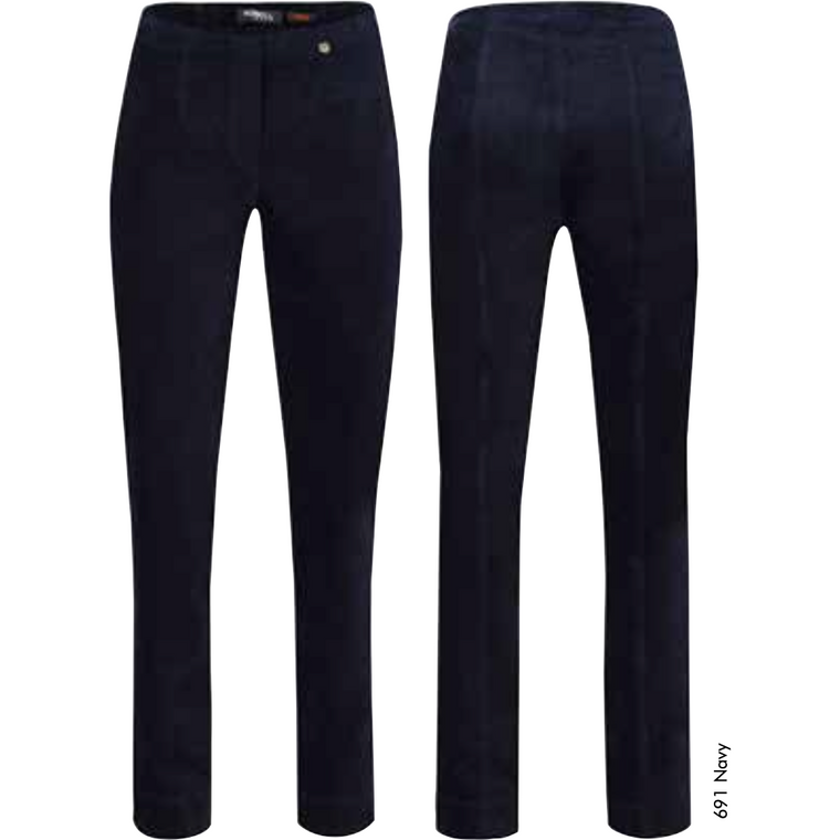 Robell Women’s Fine Cord Trousers Bella 73cm | 52457 54363| Col-691 Navy