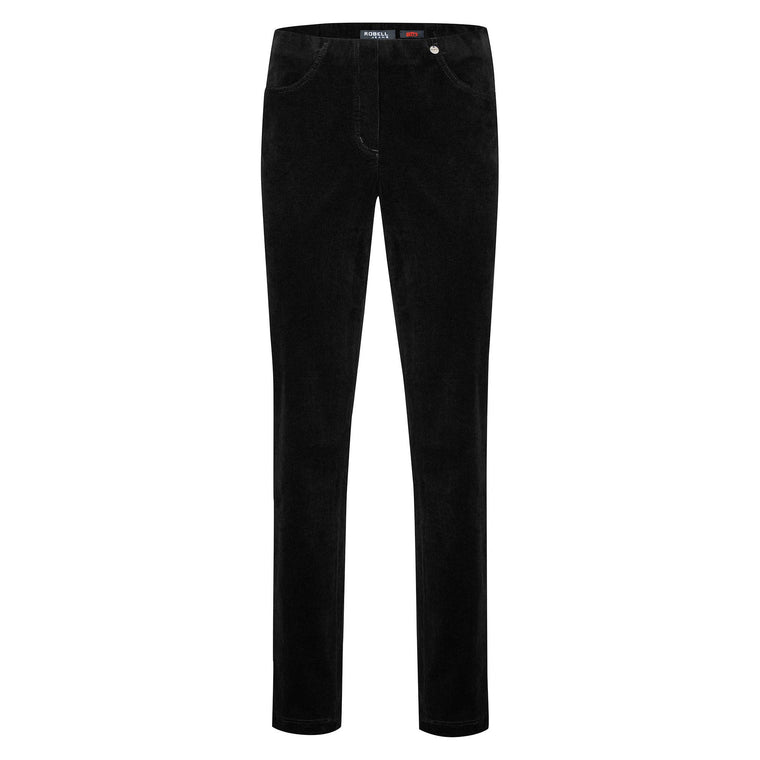 Robell Women’s Fine Cord Trousers Bella 78cm |  52457 54363 | Col - 90 Black