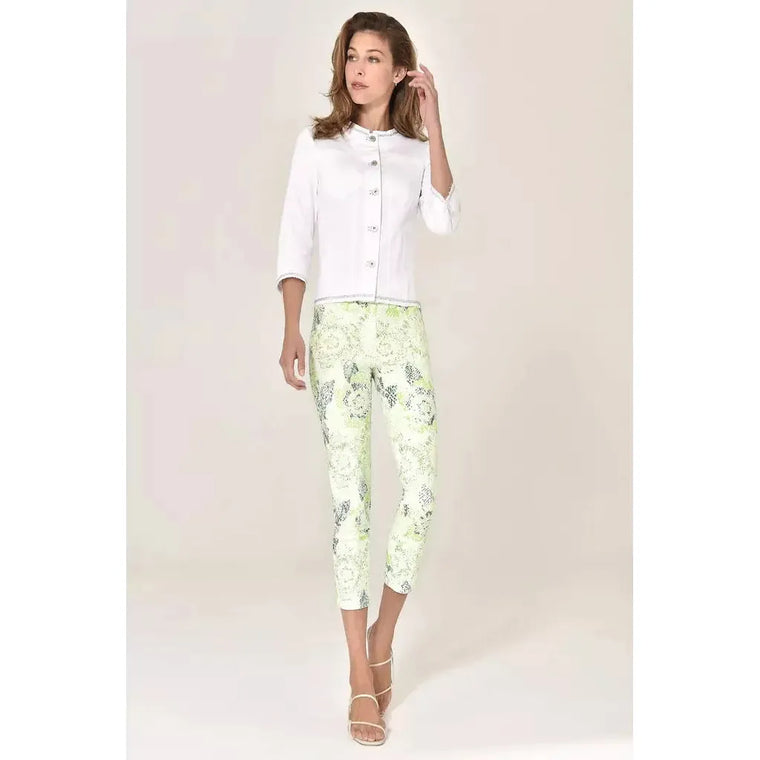 Robell Women’s Trousers Rose 09 | 51627 54829 | Col - 81 Green Floral