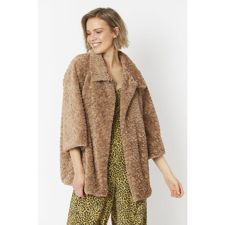 Jayley Women’s Faux Fur Coat | FF5023A-09 Mocha