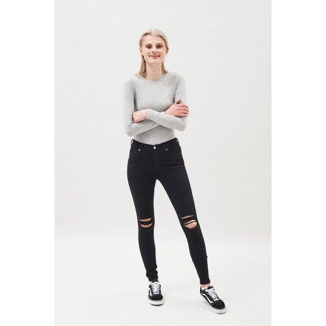 Dr Denim Women's Jeans | Lexy black ripped knees