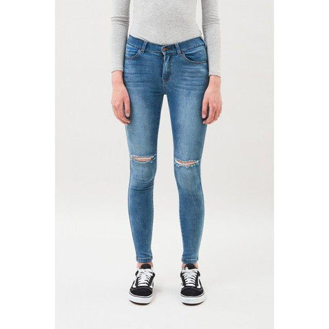 Dr Denim Women's Jeans | Blue Lexy Light Stone Destroyed