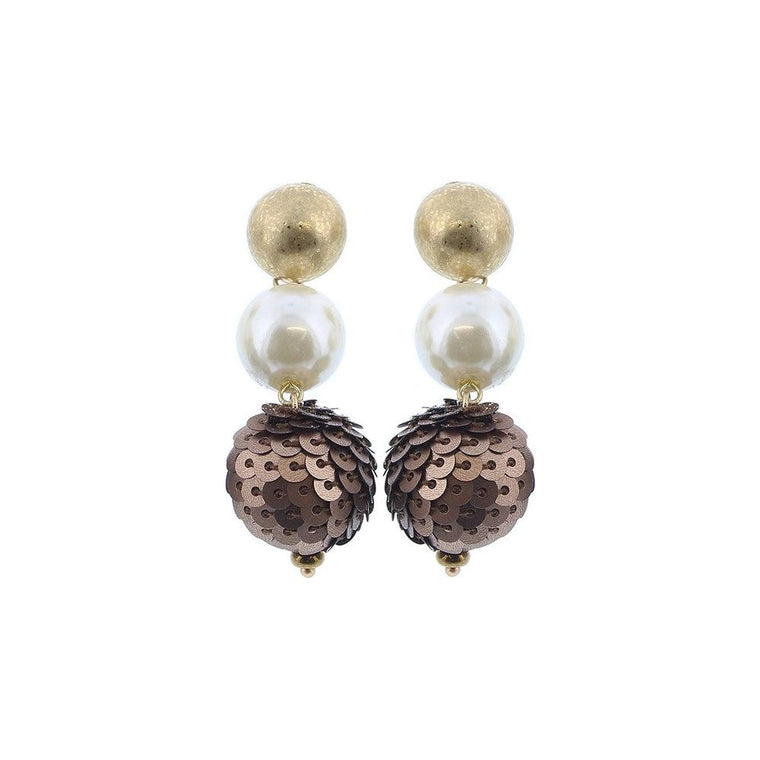 Sonata Women’s Jewellery Earrings | Pearl Bronze