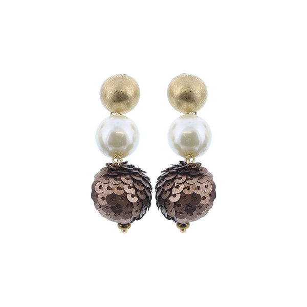 Sonata Women’s Jewellery Earrings | Pearl Bronze