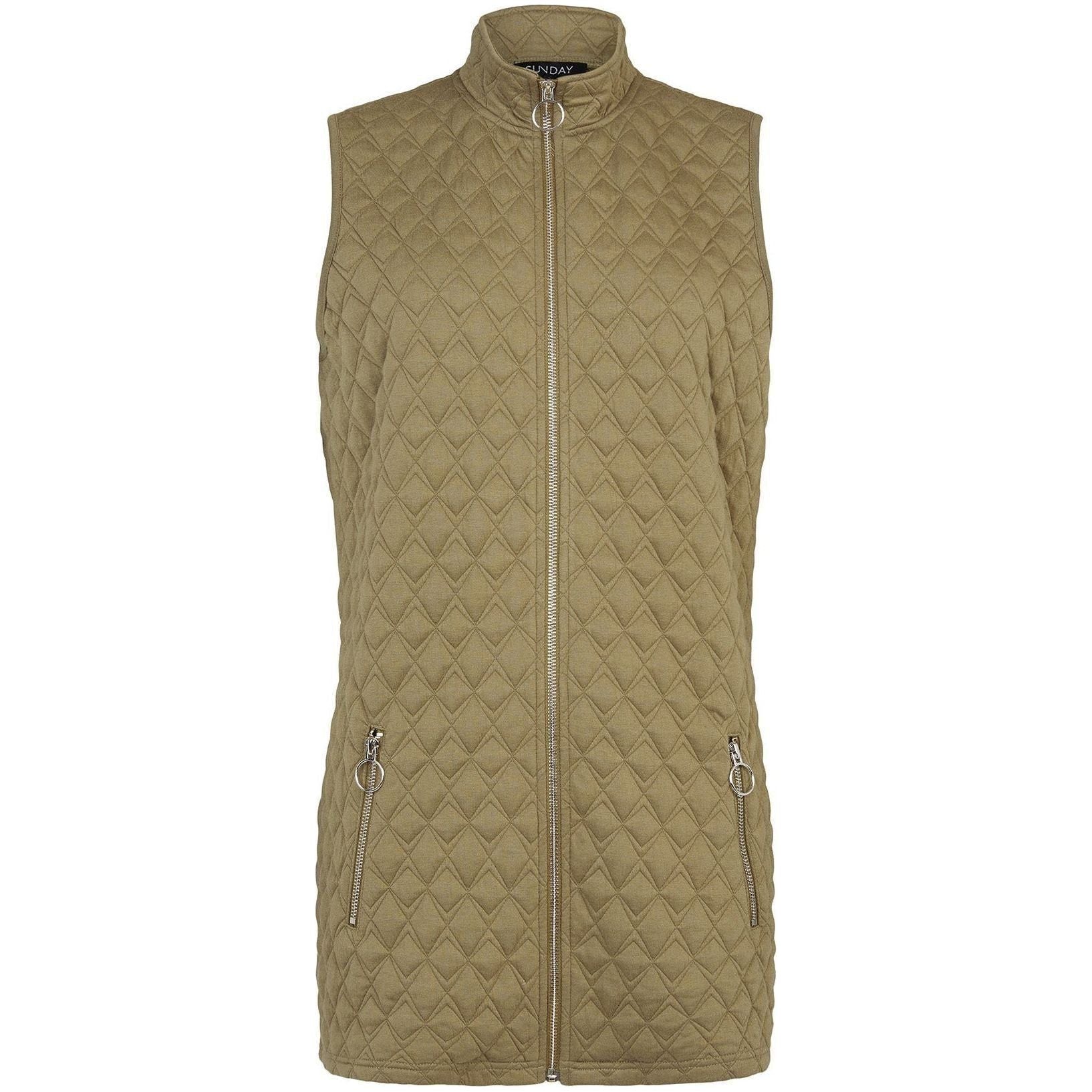 Sunday Women’s Long Gilet Olive Green  | 6371 6591 85