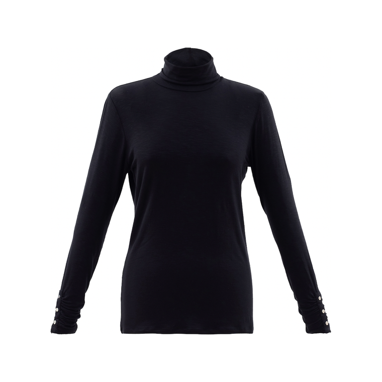 Marble Women’s Roll Neck Top Black| 6400 101